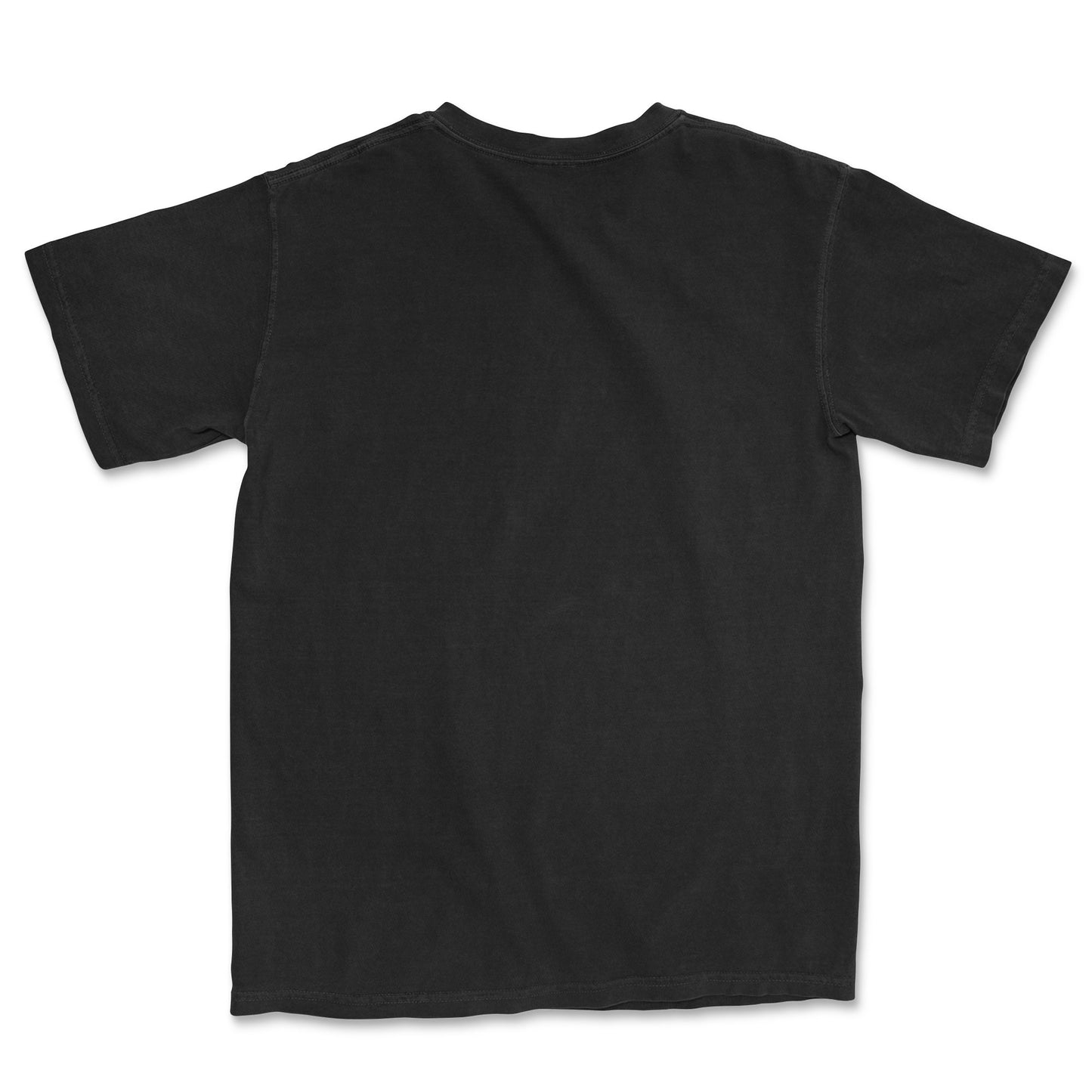 Black t-shirt on a white background