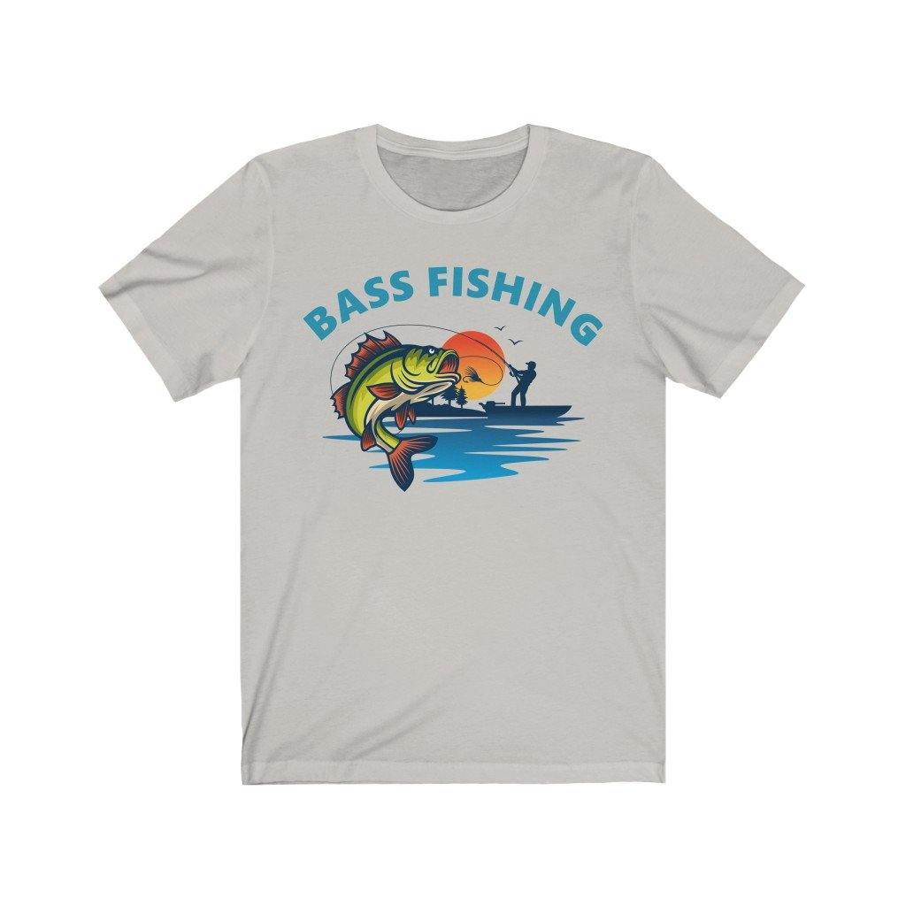 Bass Fishing T-Shirt - Graphic Fishing Tees - PSTVE Brand Silver / XL