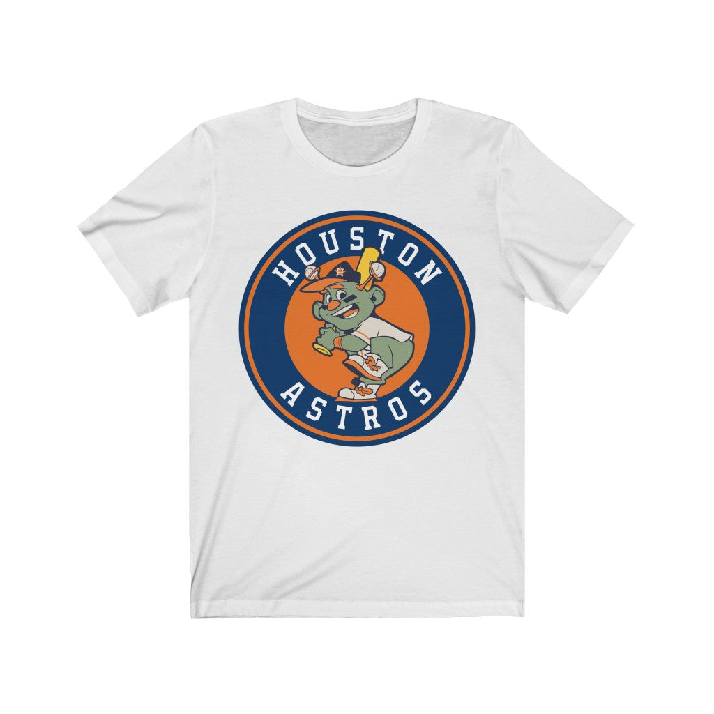 Printify Orbit Houston Astros Baseball T-Shirt - Pstve Brand White / M