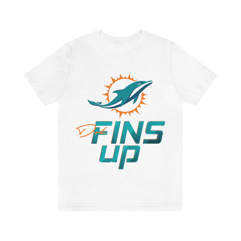 Printify Fins Up T-Shirt - Miami Dolphins Football Shirt - PSTVE Brand White / L